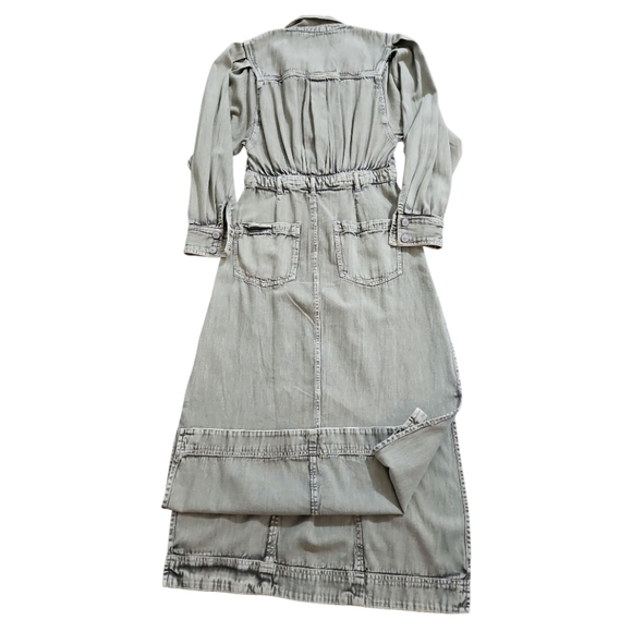 Free People Green Denim Midi Dress NWT sz S - Picture 6 of 9